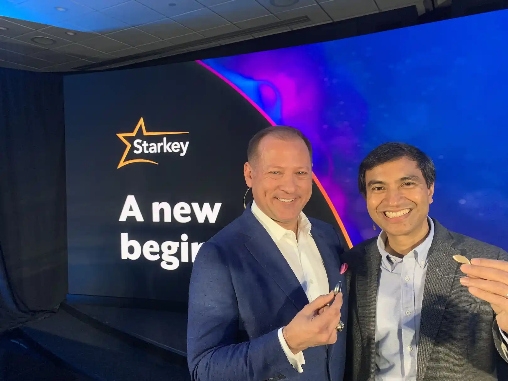 Starkey President and CEO Brandon Sawalich, and Achin Bhowmik, Ph.D., Chief Technology Officer and Executive Vice President of Engineering at Starkey.