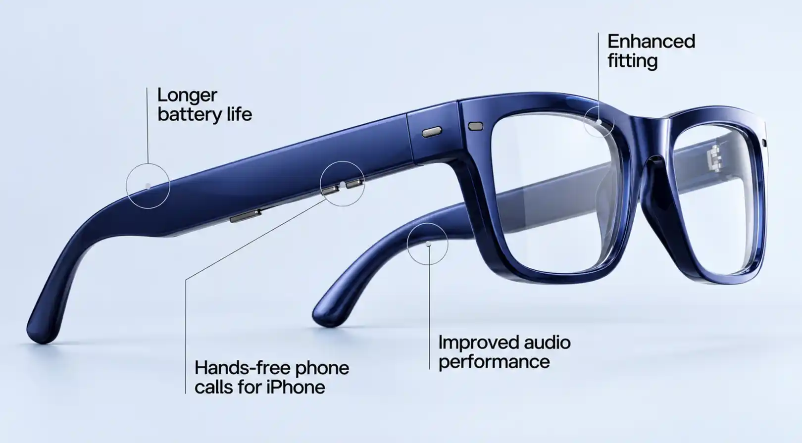 Nuance Audio Plus, the second generation of Nuance hearing glasses, adds improved amplification and speech clarity, longer battery life, more physical controls, new frame choices, and hands-free calling and audio streaming for iPhone users.