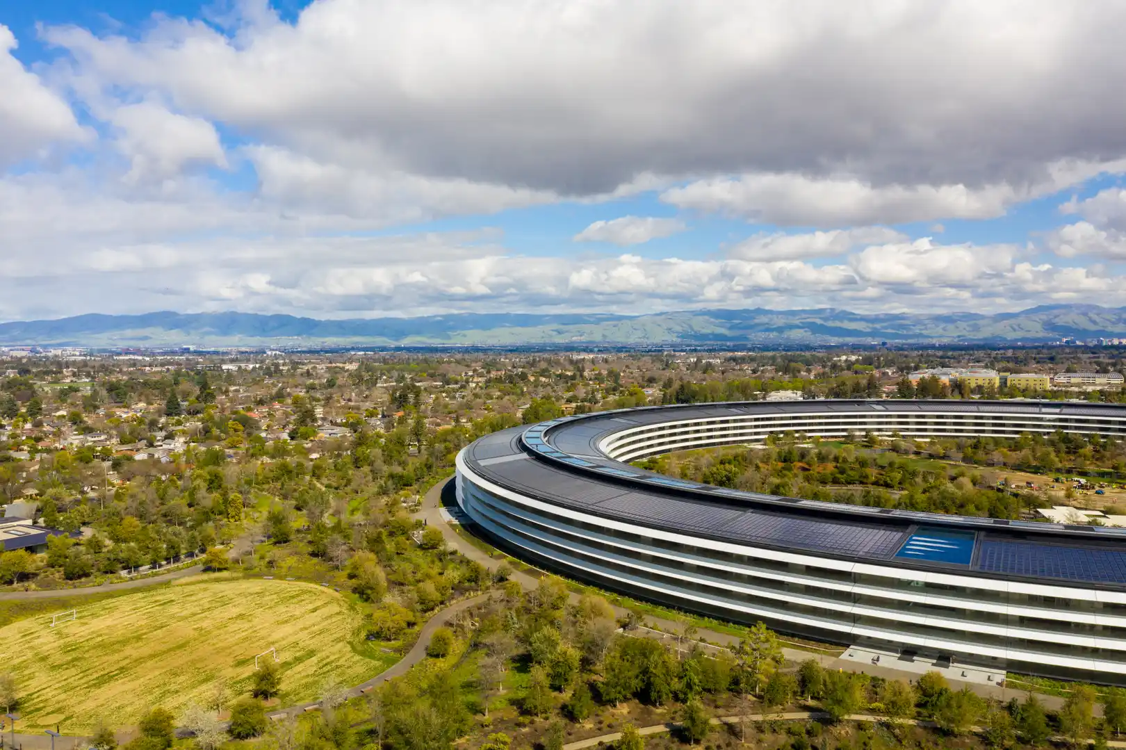Aerial drone photo Apple Park Cupertino, CA