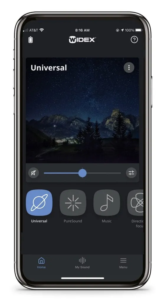 My Sound is integrated into the Widex MOMENT app and is the home for all the powerful AI personalization Widex offers