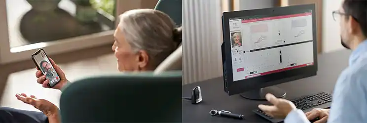 With ReSound Live Assist and Beltone Remote Care Live, you are able to have a video call with your provider and receive real-time hearing aid updates from home.