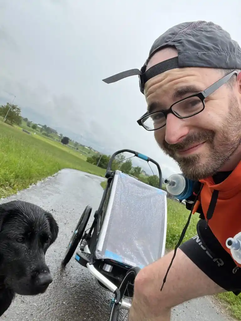 Michael Preuss and his dog.