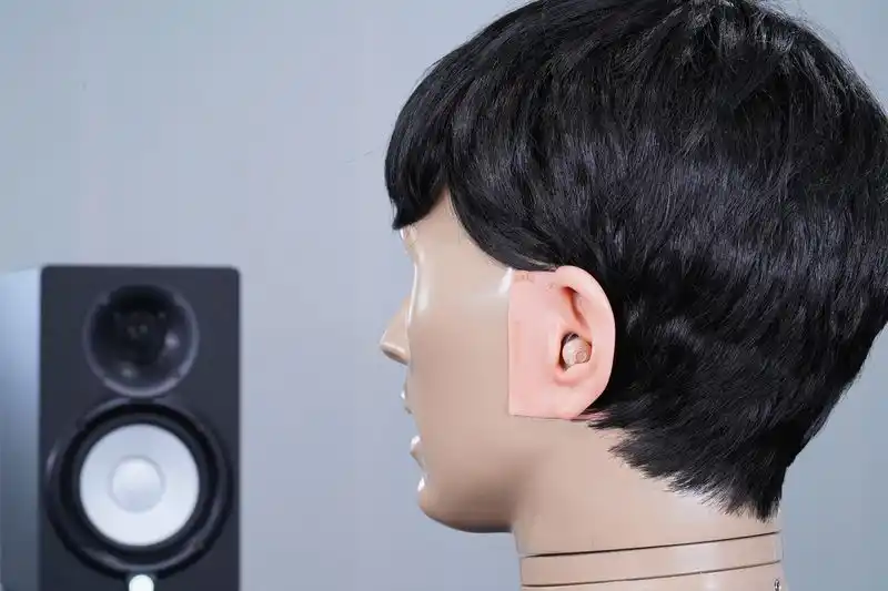 Audien Atom Pro 2 being tested on HearAdvisor's KEMAR maniken.