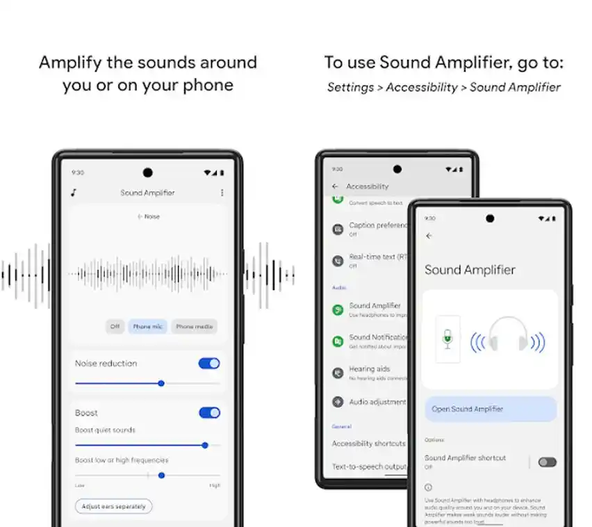 Screenshot of Sound Amplifier app for Android