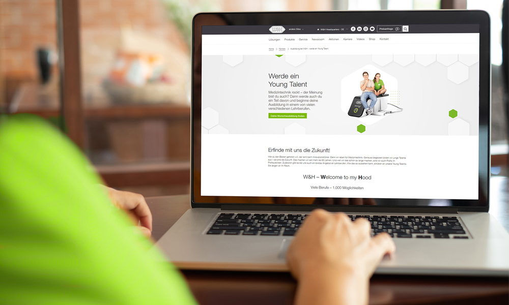 Die neue W&H-Karrierewebsite.