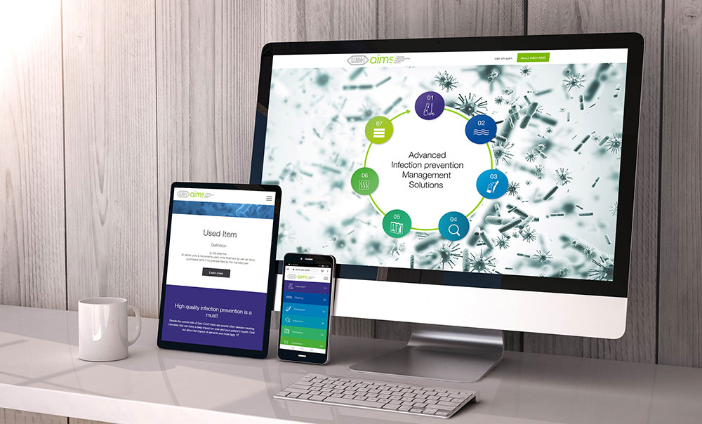 El flujo de trabajo W&H AIMS online para un procesamiento seguro: disponible desde cualquier lugar.