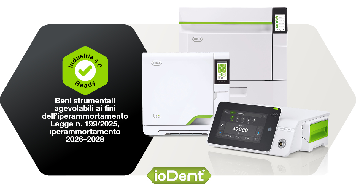 I dispositivi dentali W&H sono stati presentati come soluzioni pronte per l'Industria 4.0, tra cui lo sterilizzatore Lisa, il termodisinfettatore Thed, l'unità chirurgica Implantmed Plus II e la piattaforma di connettività ioDent.®