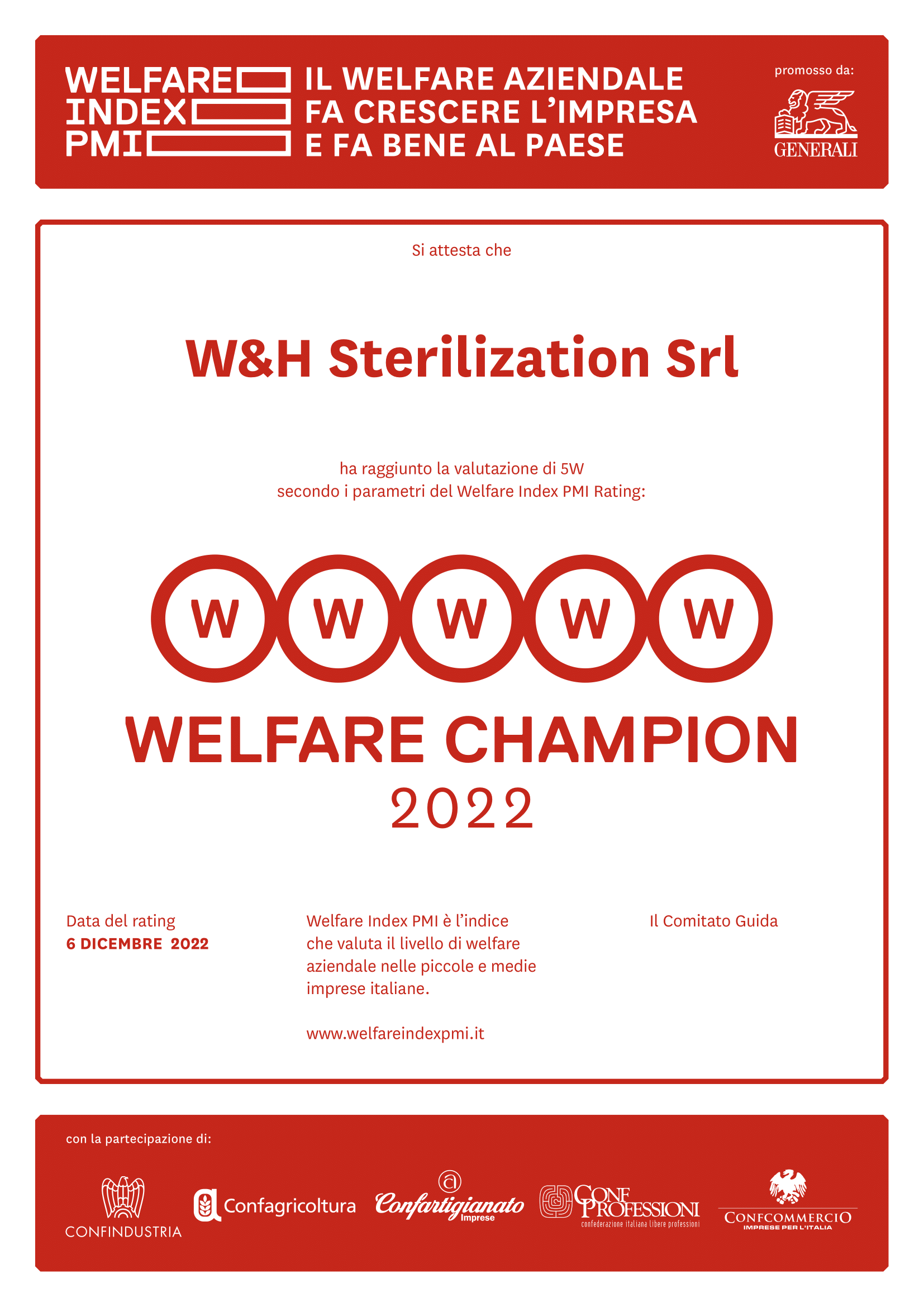 Premio "Welfare Champion 2022" W&H Sterilization