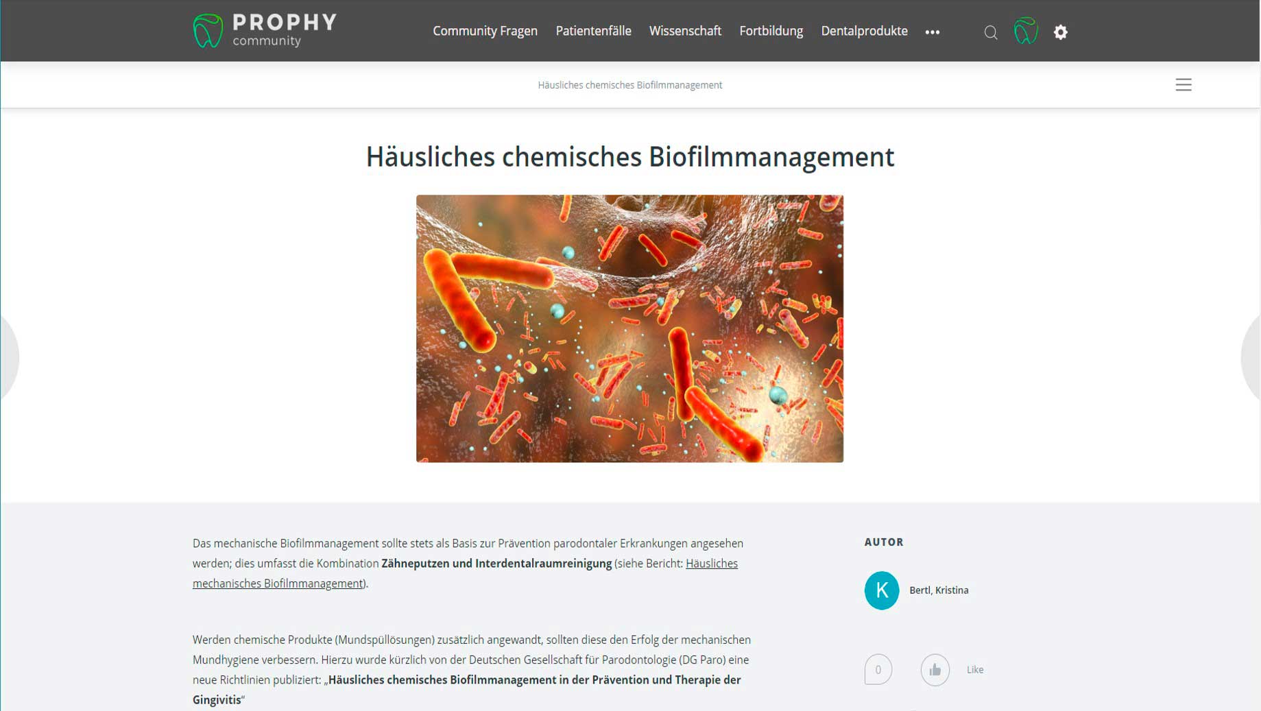 Individuelle Beiträge, von Wissenschaft über Fortbildung, den Praxisbetrieb und Produkte bis hin zu Patientenfällen.