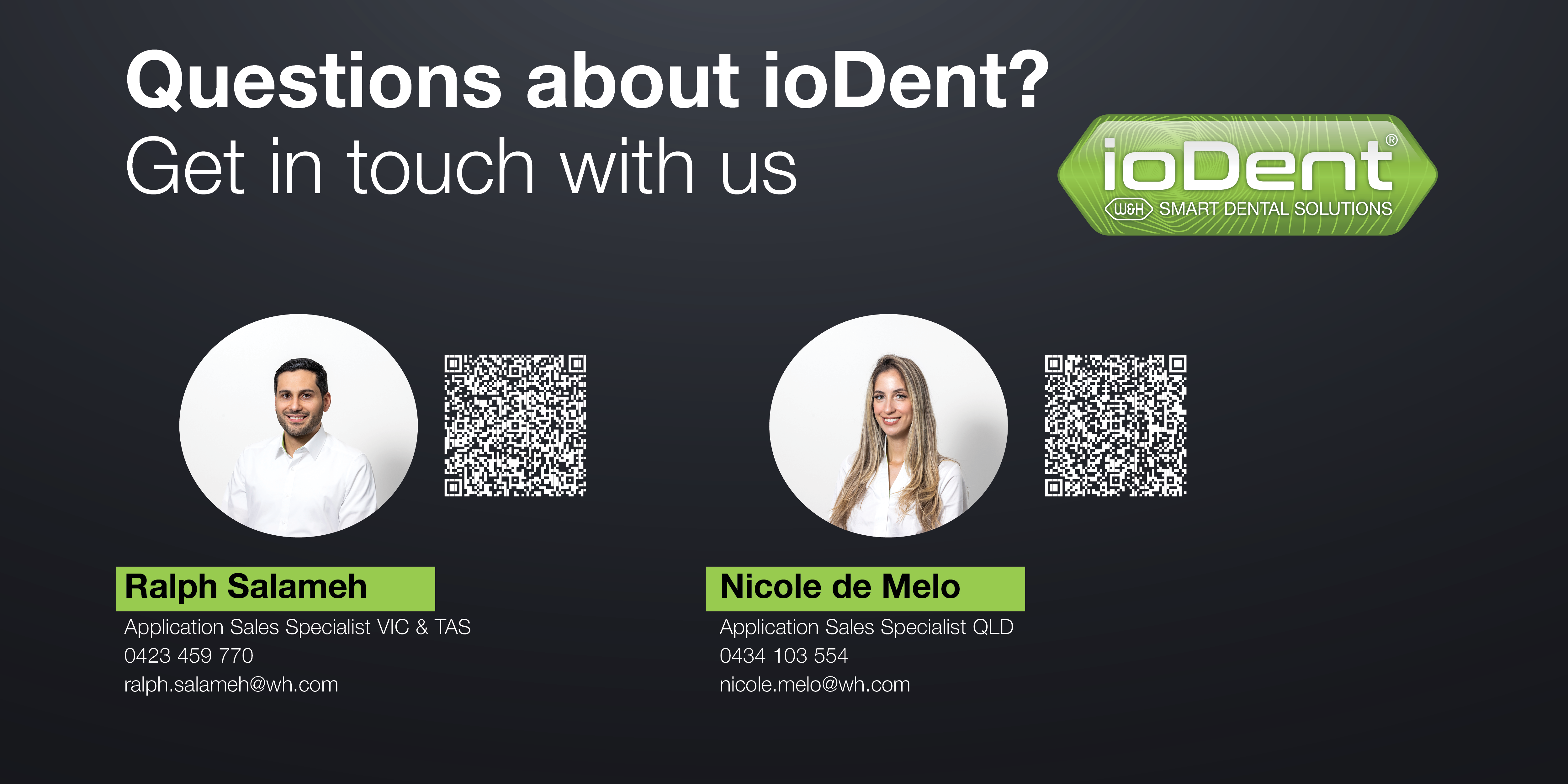 Sales contact persons (3 photos and QR code)