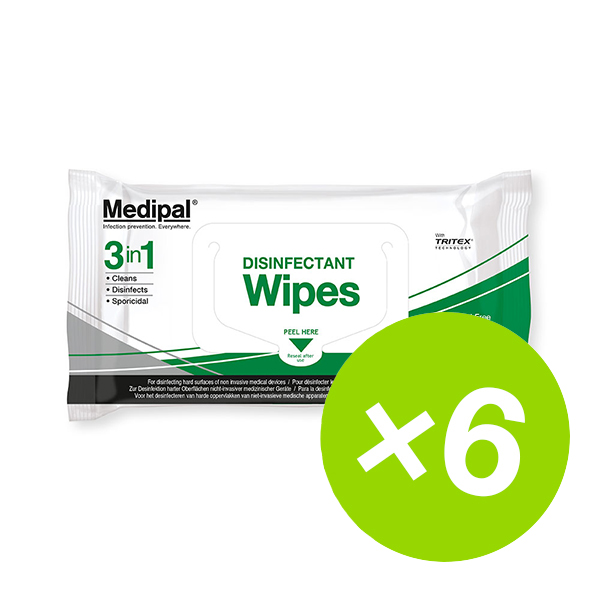 Lingettes Medipal carton de 6 paquets de 200