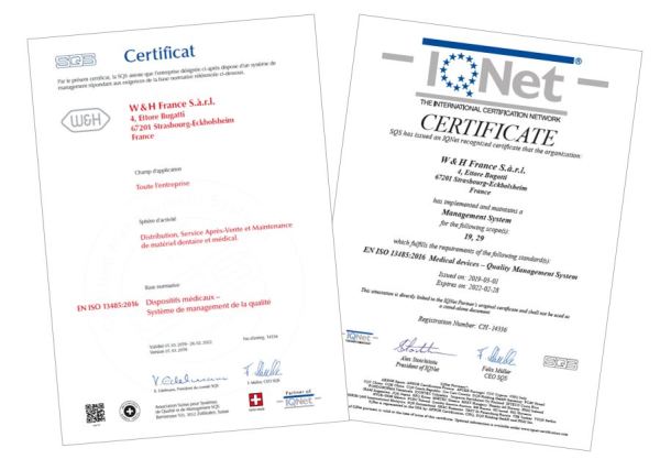 Certification SQS Iso 13485:2016 & Certification IQNET Iso 13485:2016