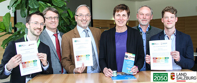 Im Bild v.li: Florian Wagner-Lipp von Elektro Lechner in Bergheim, Herbert Traschwandtner und Peter Malata von W&H Dentalwerk Bürmoos und rechts Lukas und Manfred Seeleitner von Schilder Systeme aus Oberndorf.