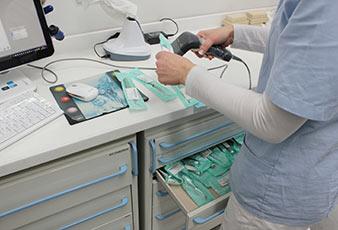 By using the barcode scanner, ...