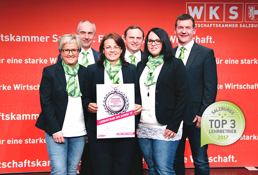 Gabriele Altendorfer (W&H Lehrlingsrecruiting), Matthias Hufnagl (W&H Lehrlingsausbildner), Mag.a Daniela Malata (W&H Vice President Human Resources), Johann Grünschneder (W&H Lehrlingskoordinator), Linda Ramböck (W&H Lehrlingsausbildner) und Stefan Rausch (W&H Lehrlingsausbildner).