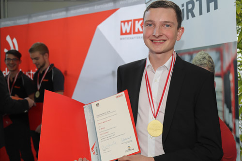 The beaming national champion Marco Kern