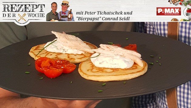 Pancakes mit Räucherforelle