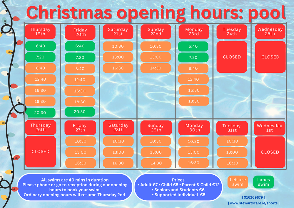 sports-centre-christmas-timetable-stewarts-care