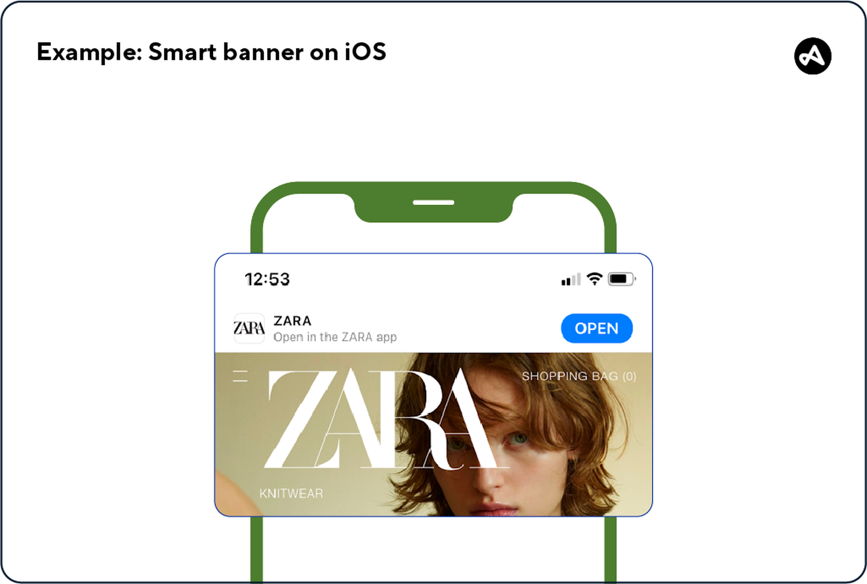 An example of a smart banner on iOS