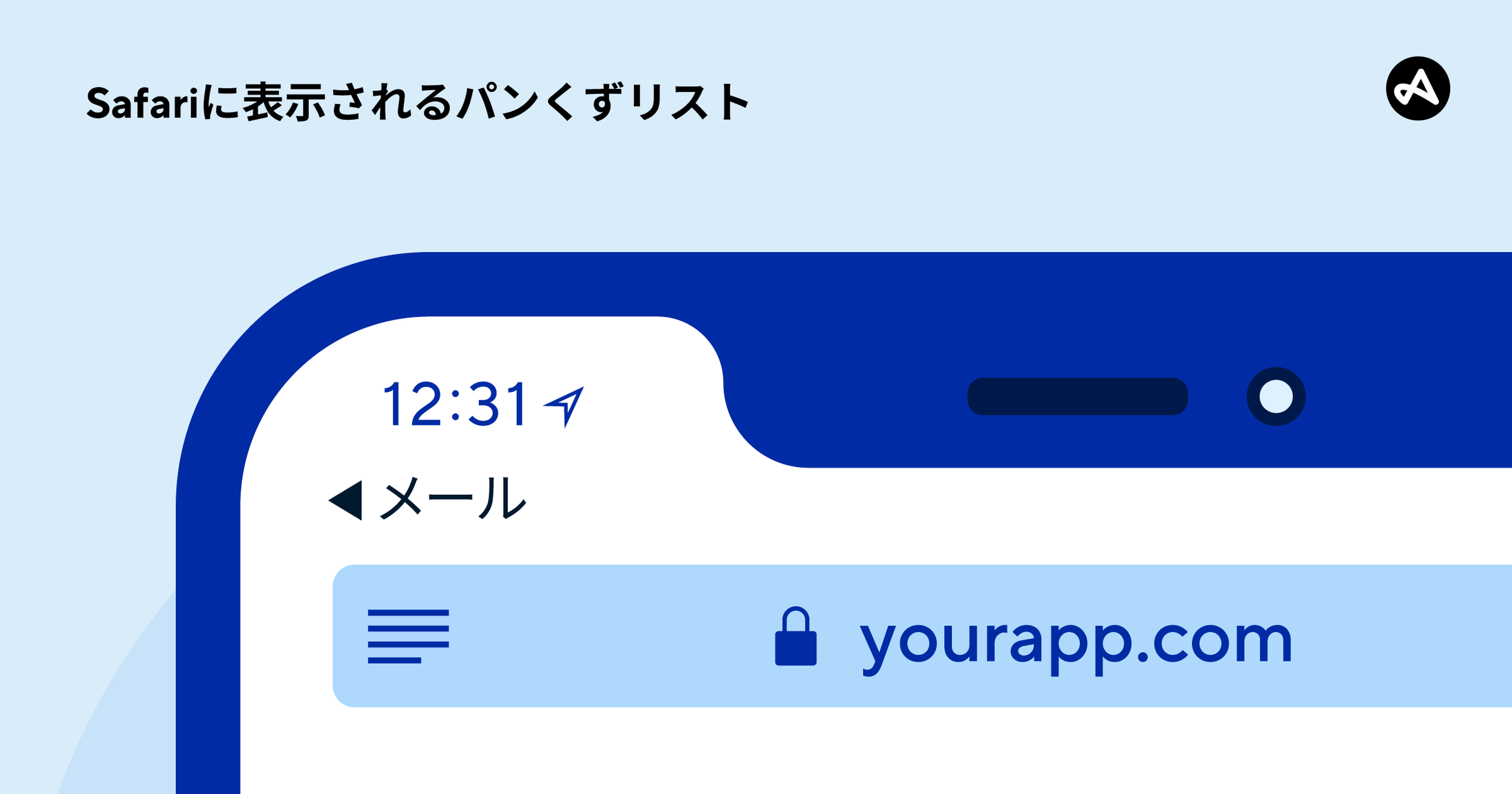 モバイル用Safariのパンくずリスト