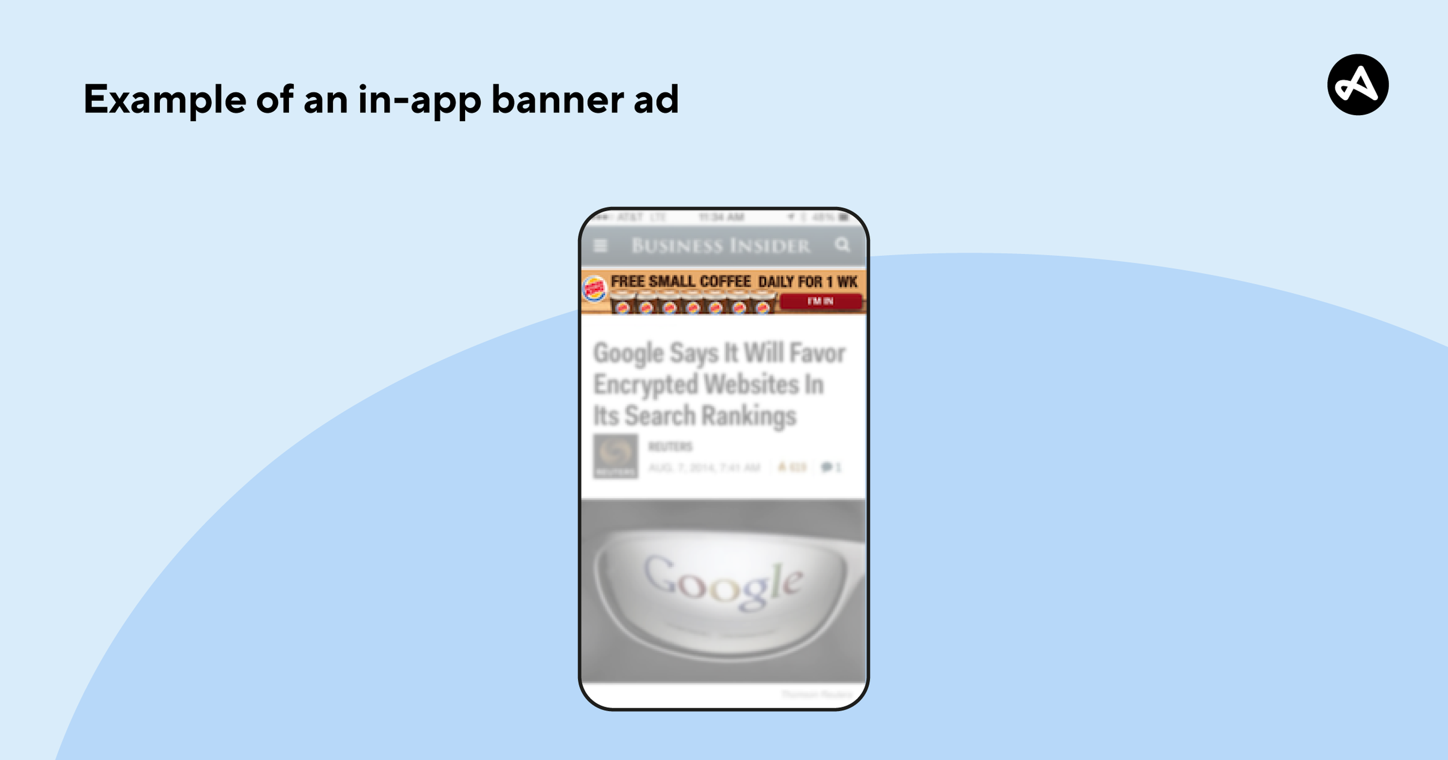 An example of an in-app banner ad