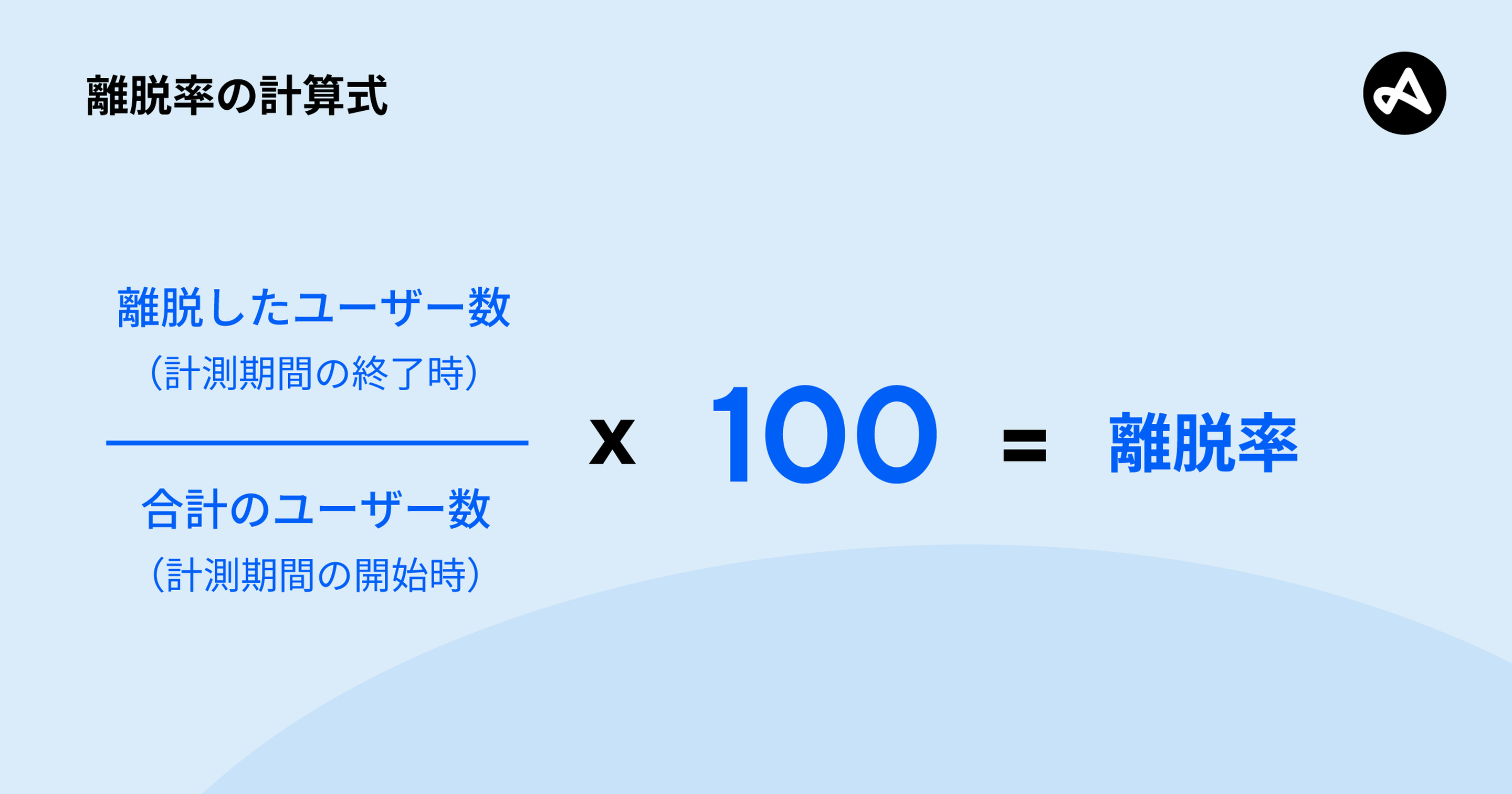 離脱率の計算に使用される計算式
