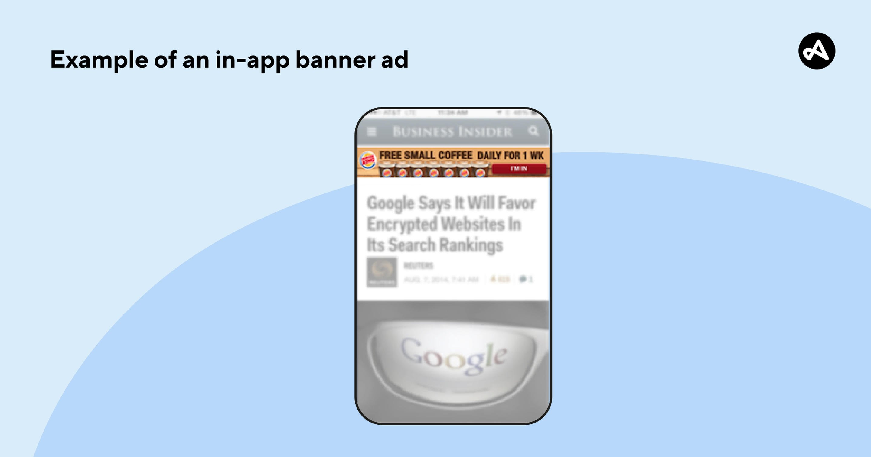 example of an in-app banner ad appearing at the top of a device screen