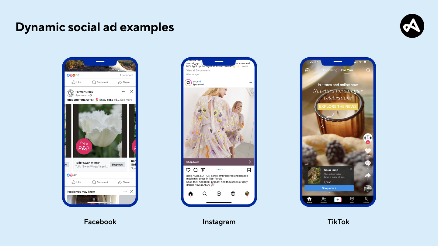 Dynamic social ad examples