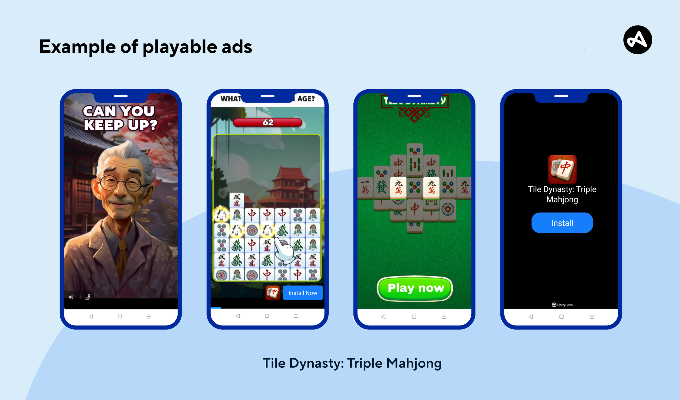 Example of playable ads in mobile games