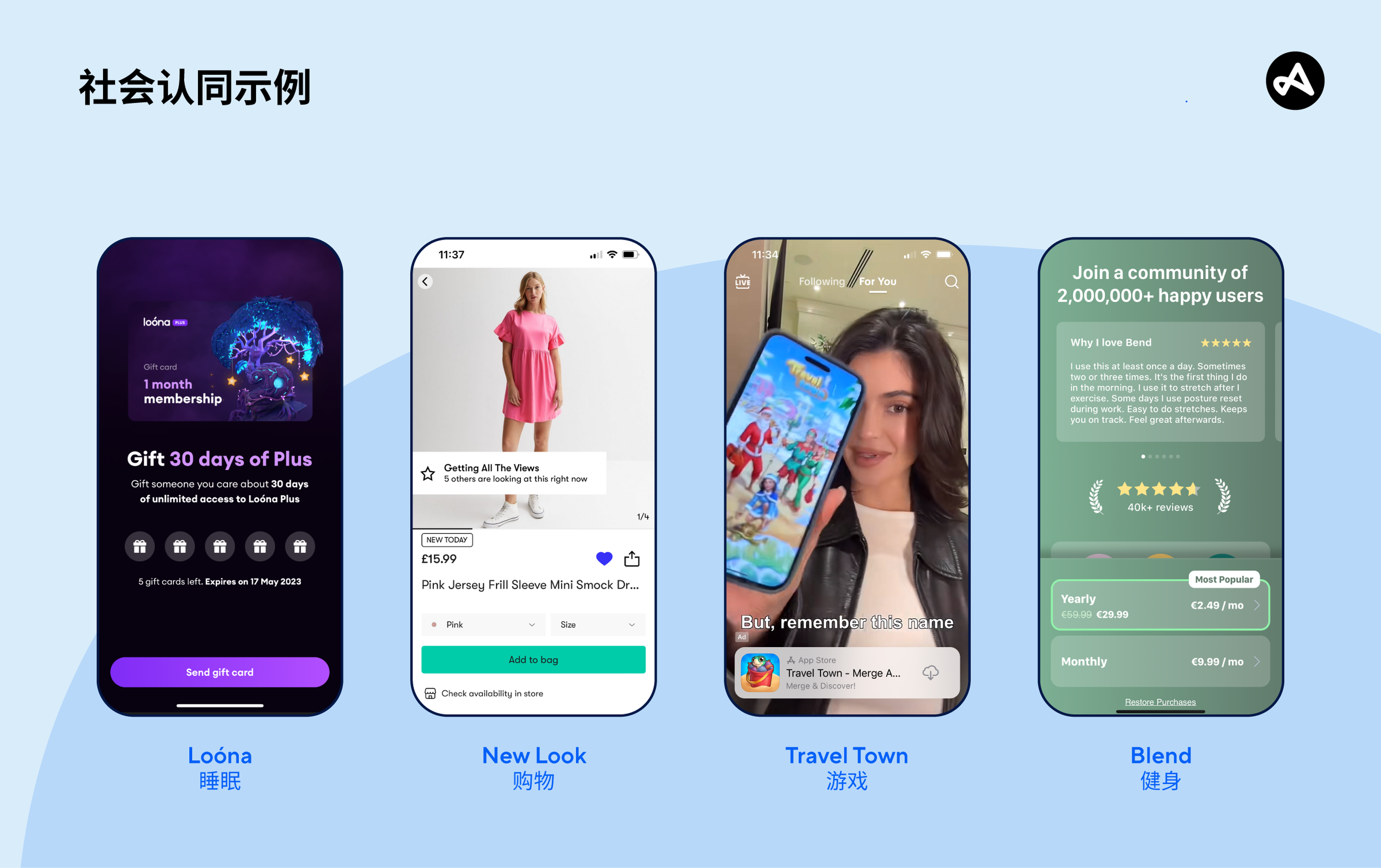 移动应用中的社会认同范例。