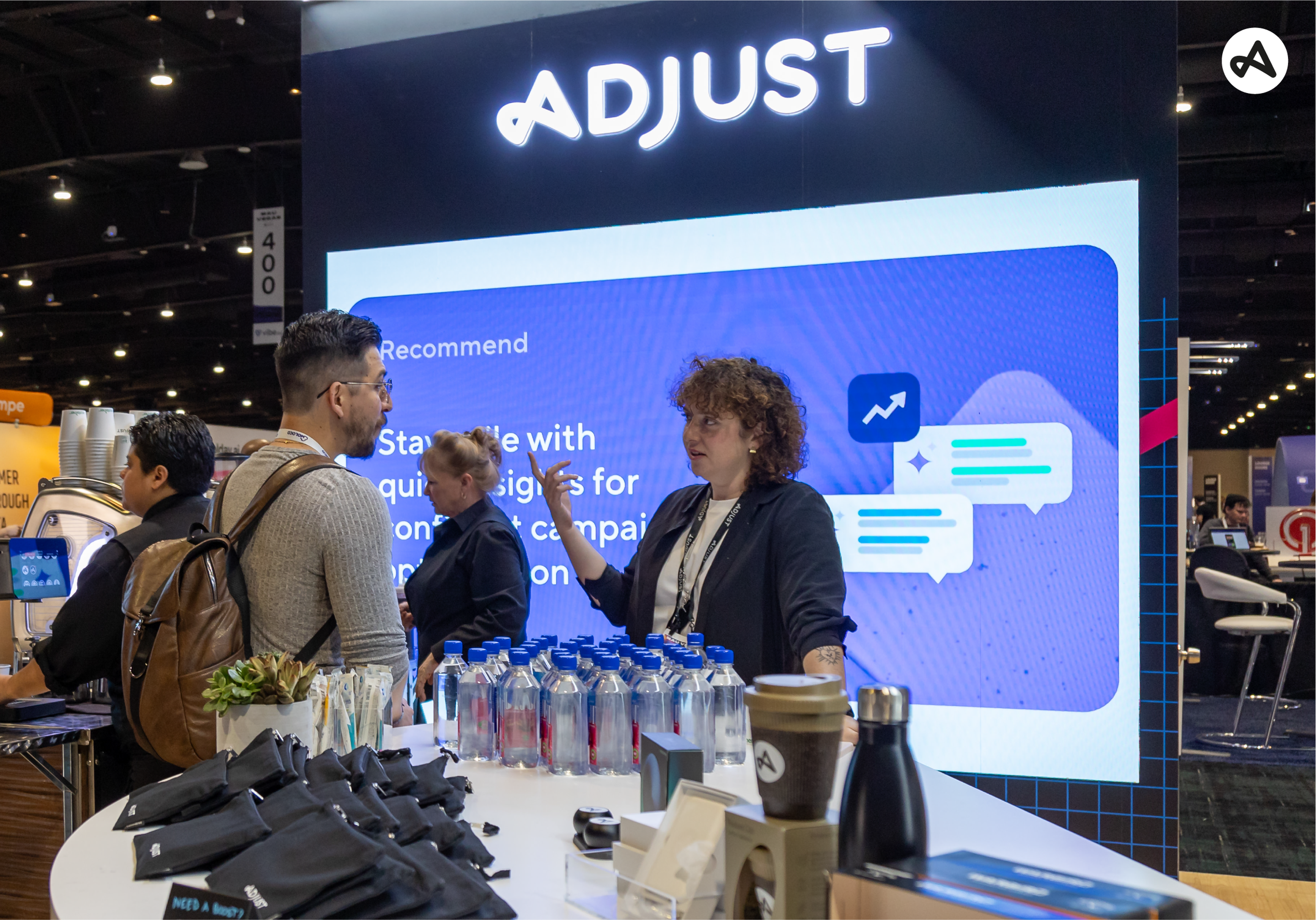 Adjust's booth at MAU 2024