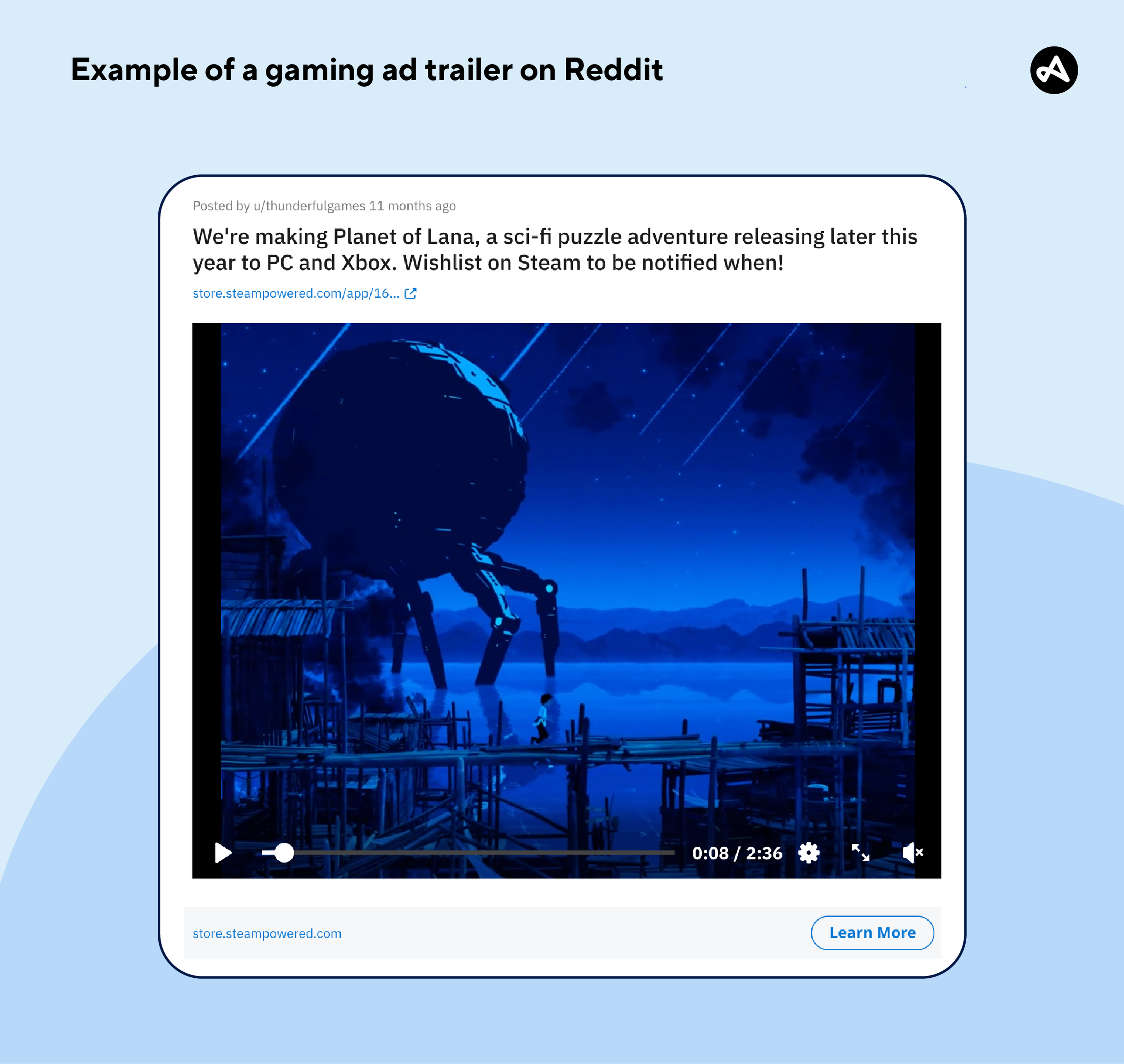 Reddit ad games trailer example