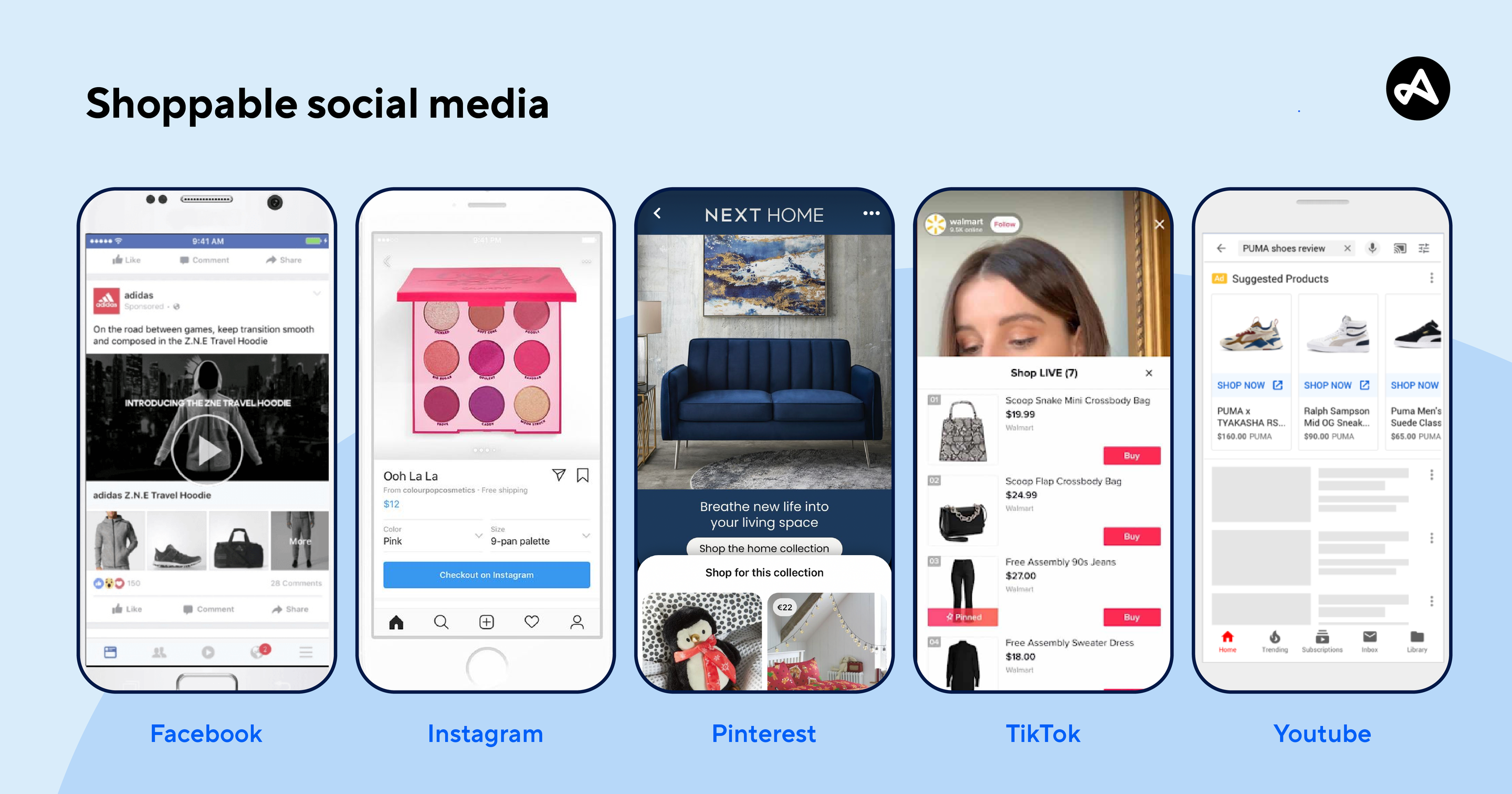 Shoppable social media ads examples