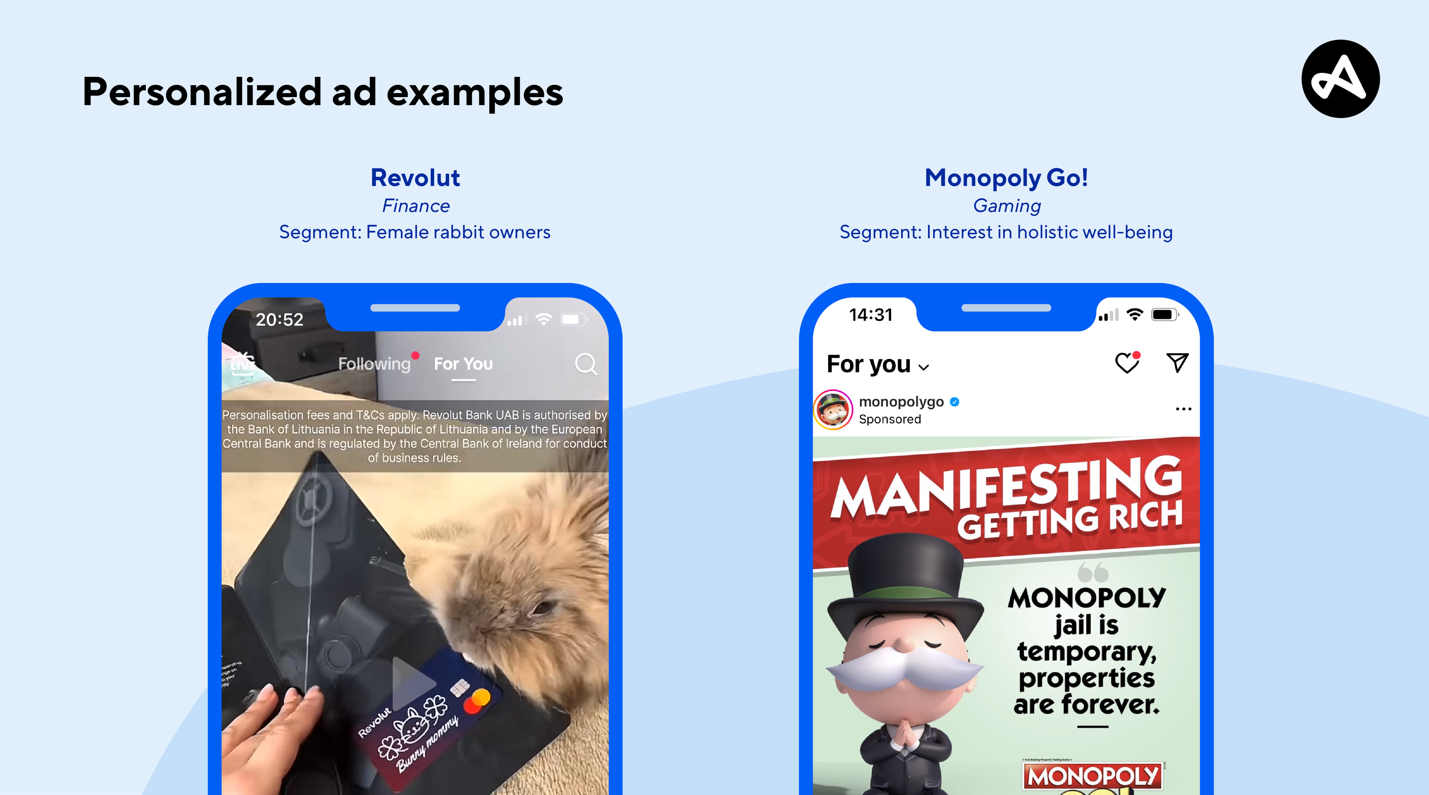 Examples of real ad personalization