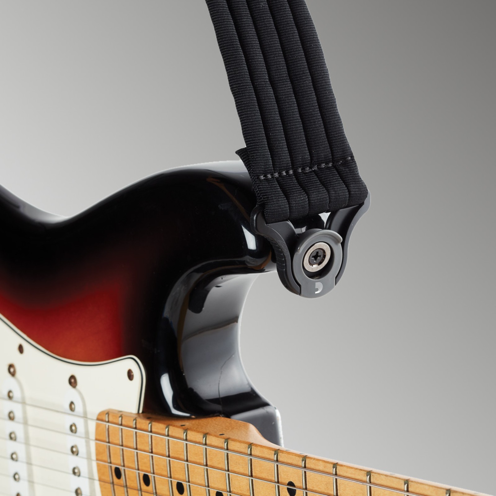 D'Addario Auto Lock Strap Padded an einer E-Gitarre
