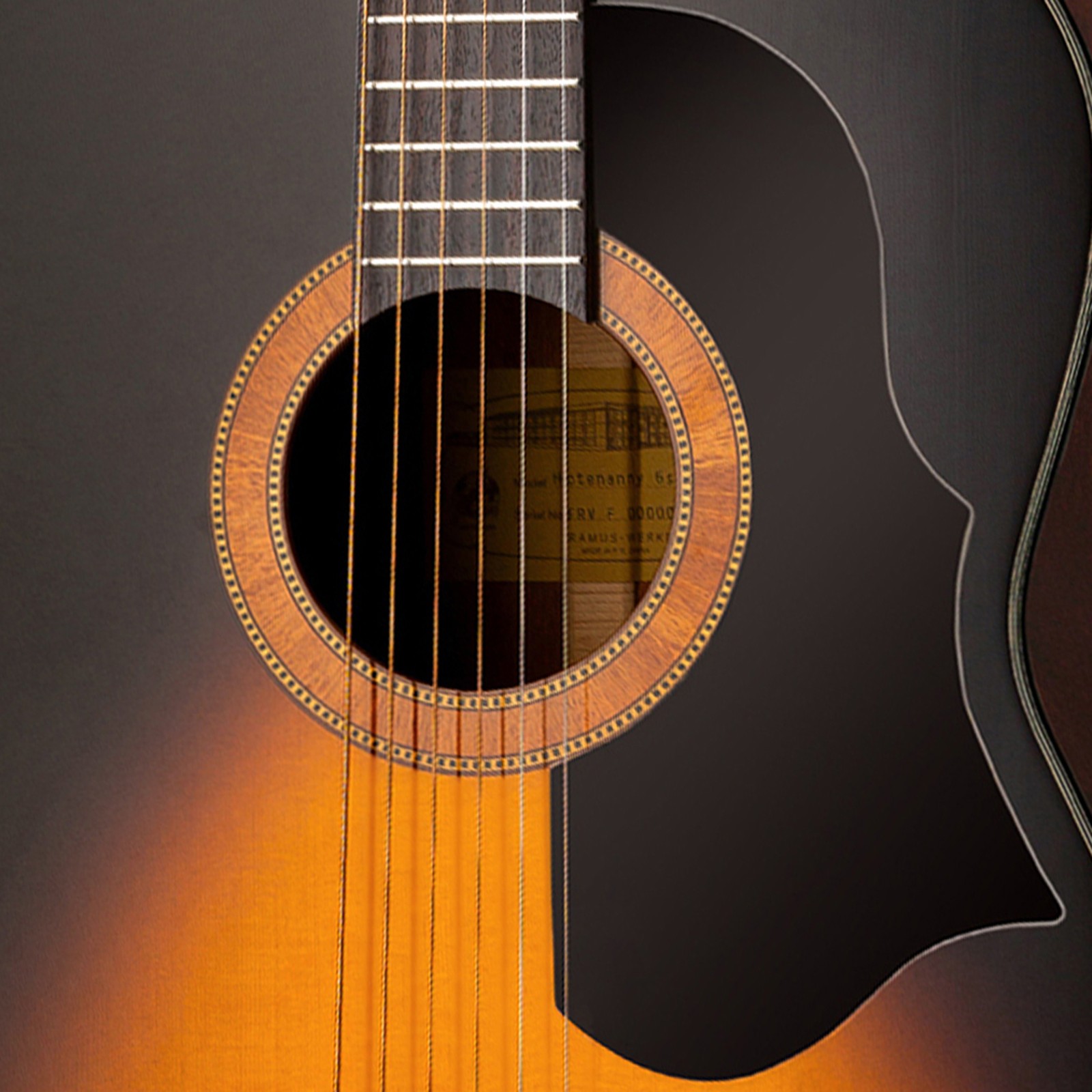 Schallloch der Framus Vintage Hootenanny 6 SB Satin