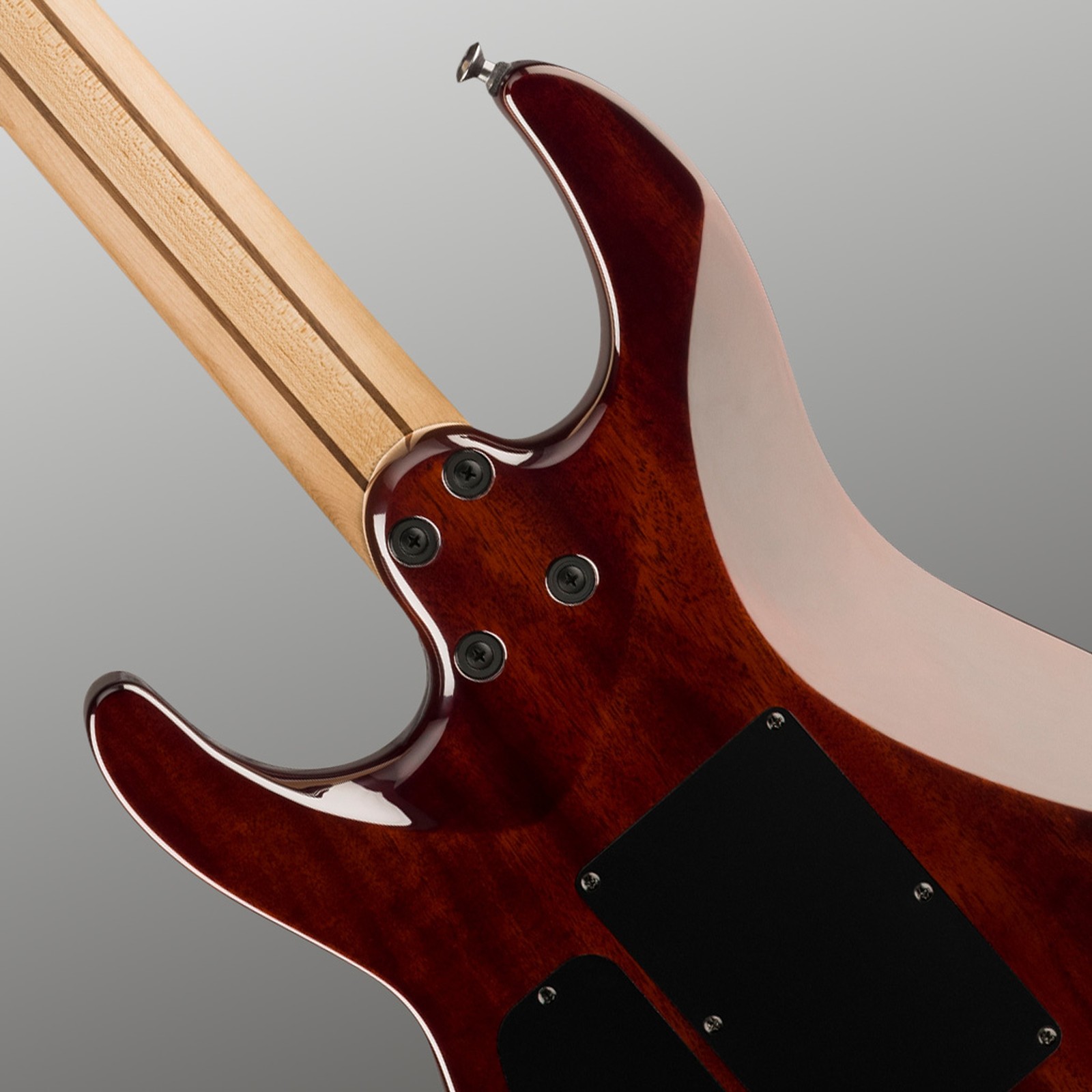 Geschraubter Hals auf der Rückseite der E-Gitarre Jackson Pro Plus SRS DINKY DKAQ GB