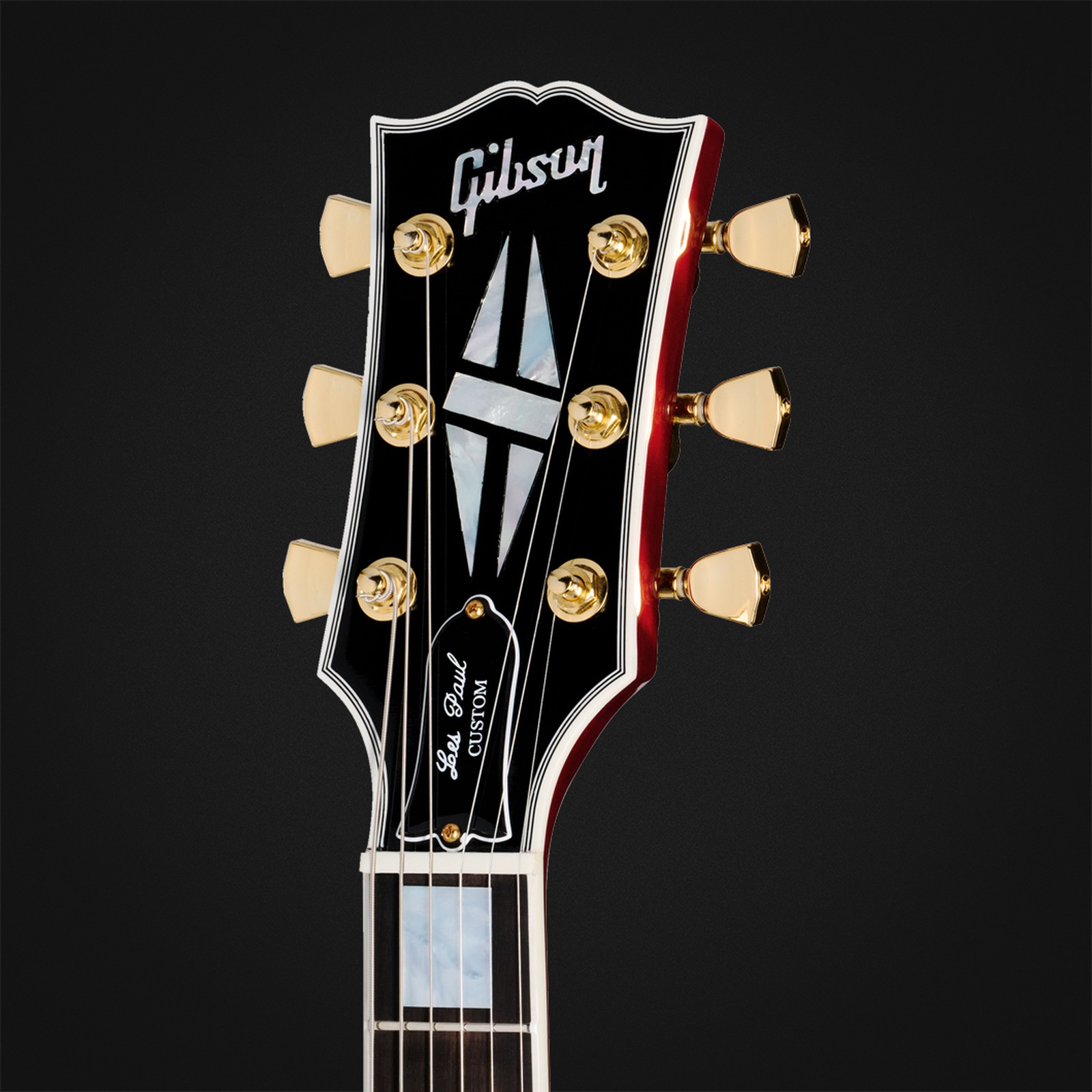 Kopfplatte der Gibson Les Paul Custom 70s Wine Red