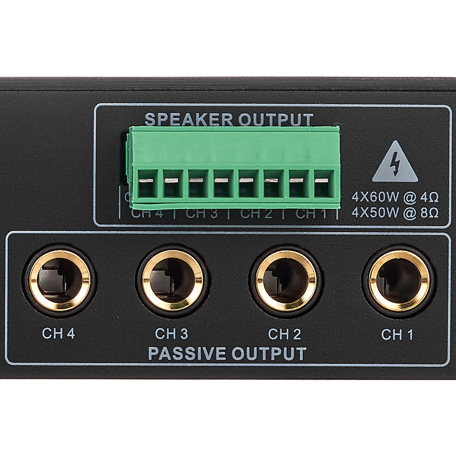 the t.racks DSP 4x4 Mini Amp Anschlüsse