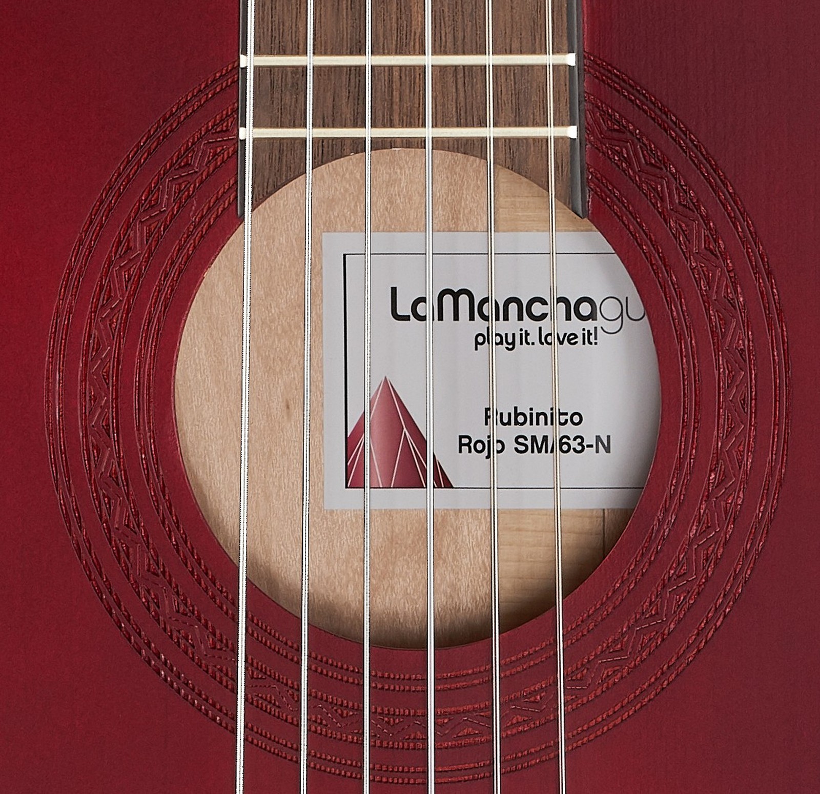 Detalle del La Mancha Rubinito Rojo SM/63-N Guitarra clásica