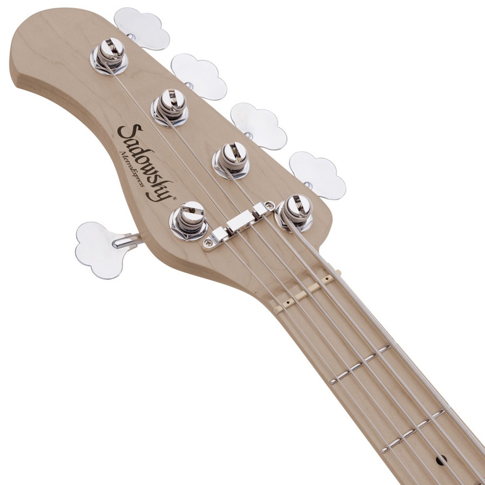Headstock, Sadowsky MetroExpress 21 Vintage JJ5 Maple Black Left-Handed, five-string bass guitar