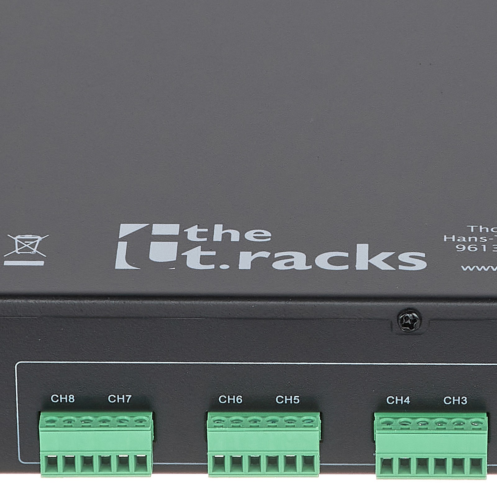 the t.racks 8x8 Matrix Prozessor Anschlüsse