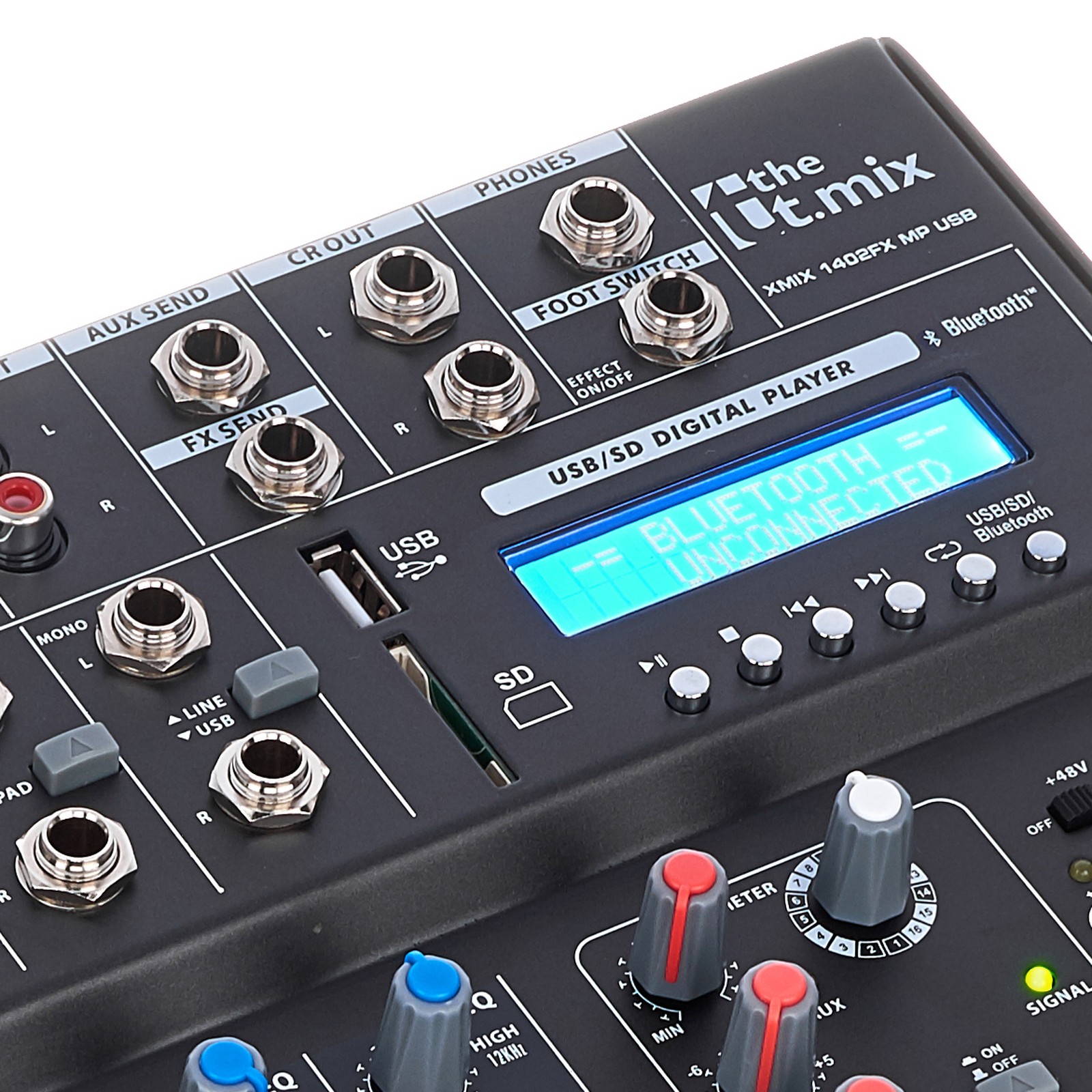 the t.mix 1402 FXMP Mischpult Display