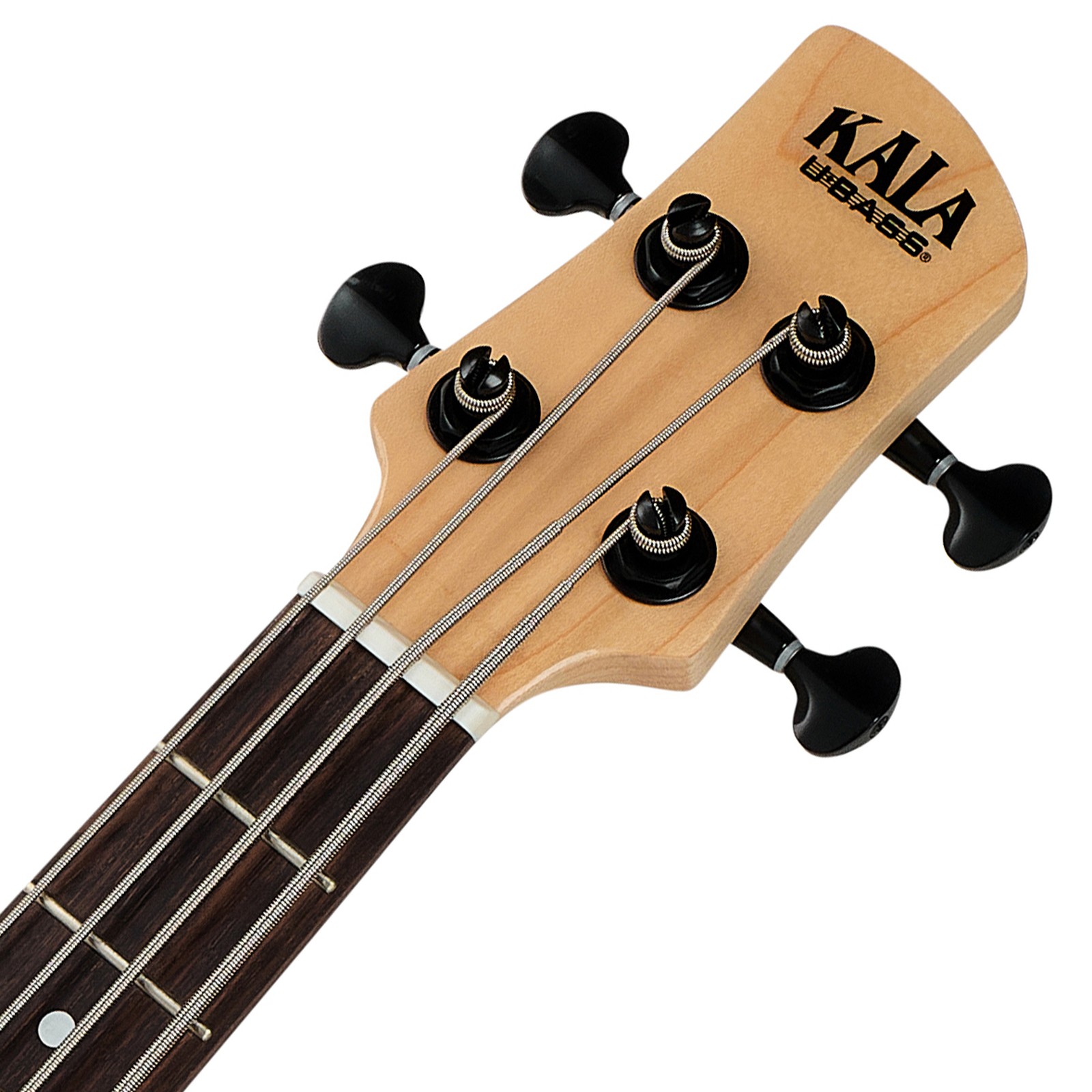 Kala U-Bass Solid Body 4-Str LH TBG, headstock with logo