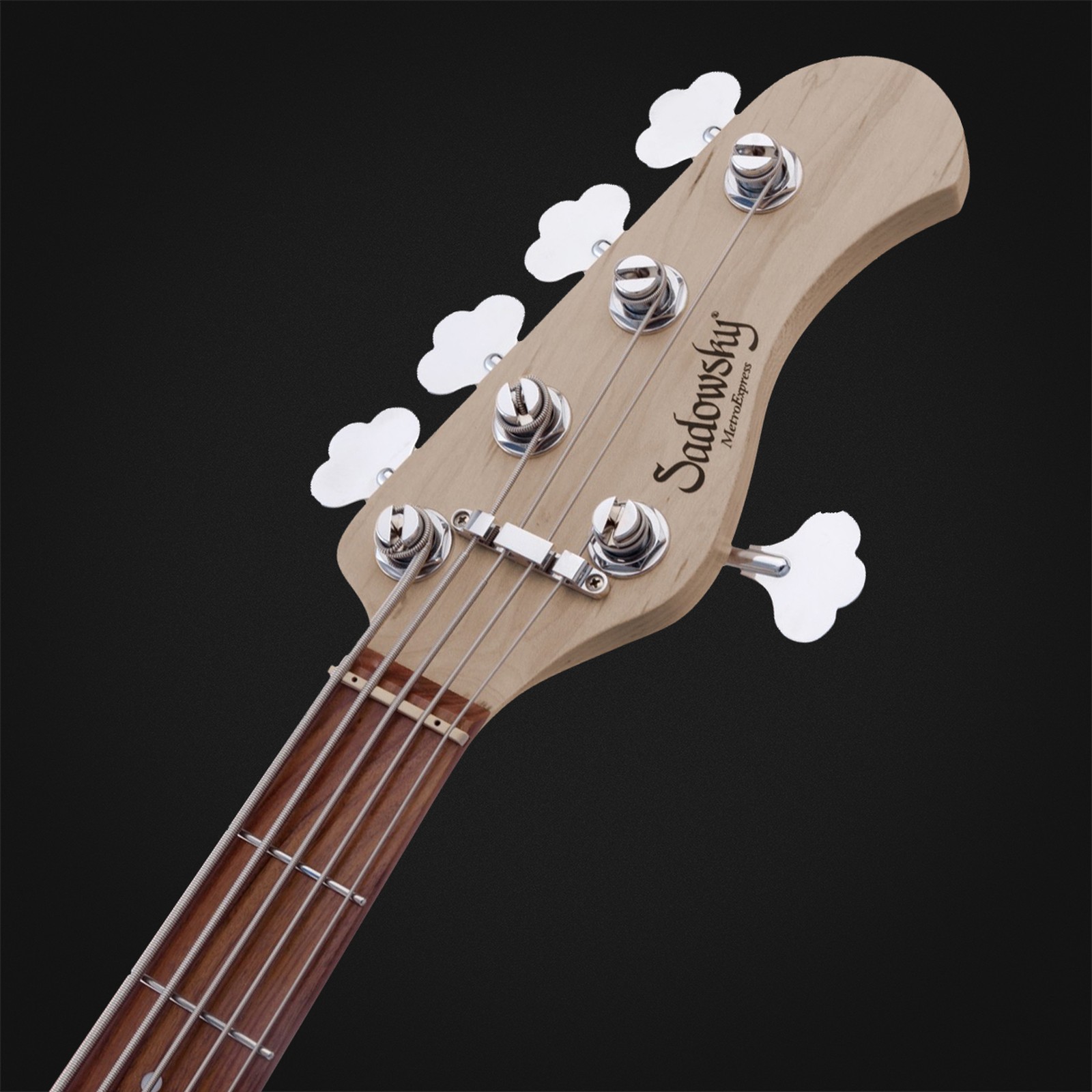 Sadowsky MetroExp 21 HybPJ 5 Morado SGR, five-string bass guitar, headstock