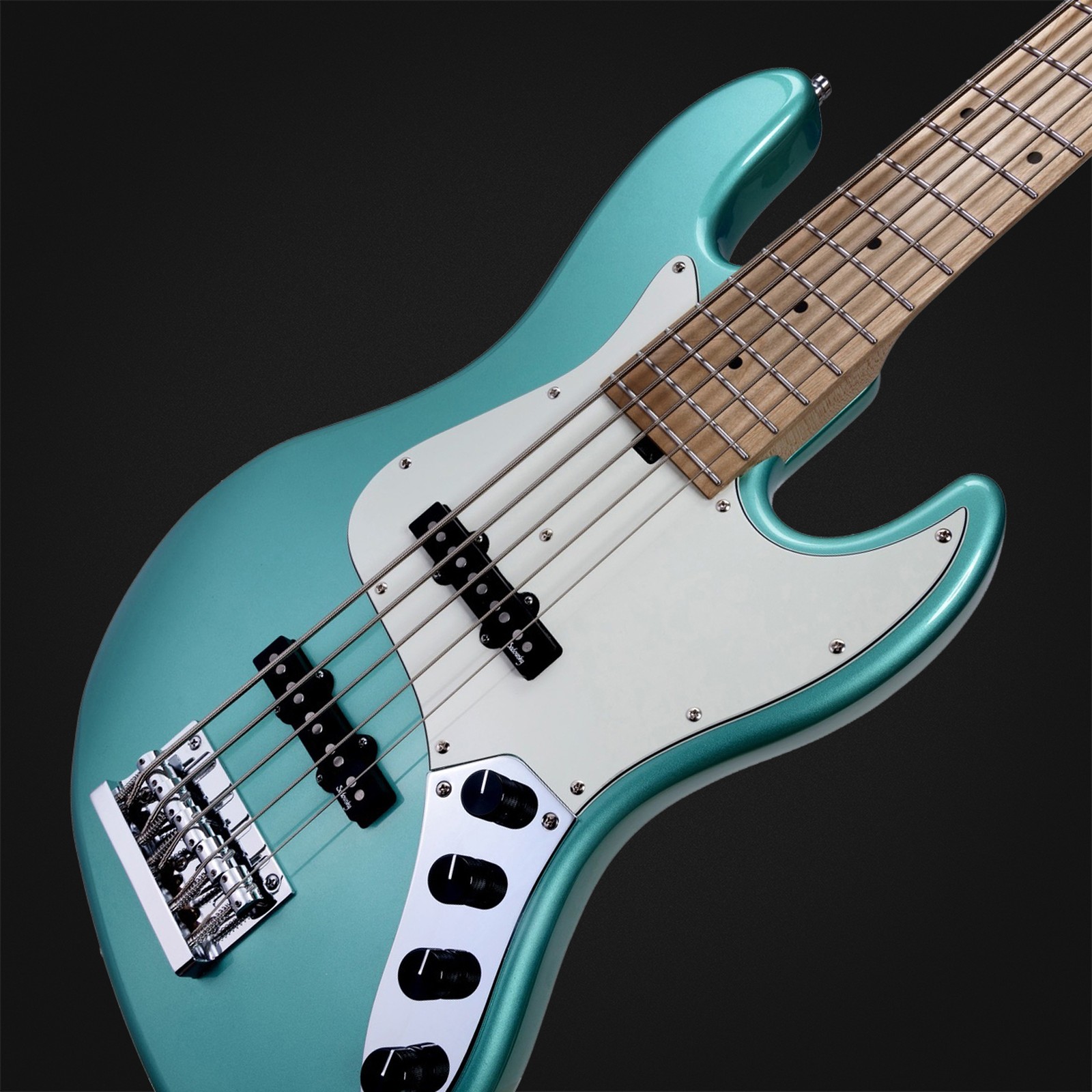 Sadowsky MetroExpress 21 Vintage JJ5 RM Sage Green, five-string bass guitar, top