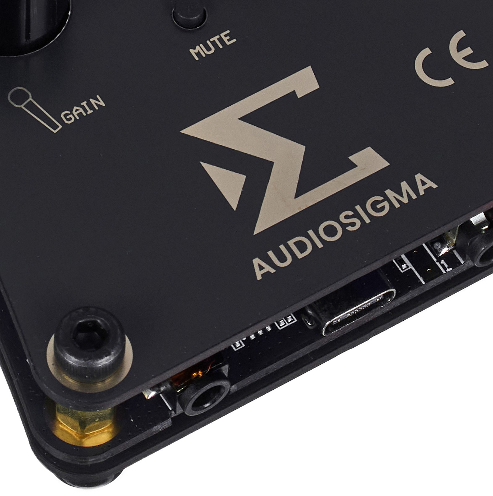 Herstellerlogo auf dem Audiosigma MikeHero DSP Audiointerface