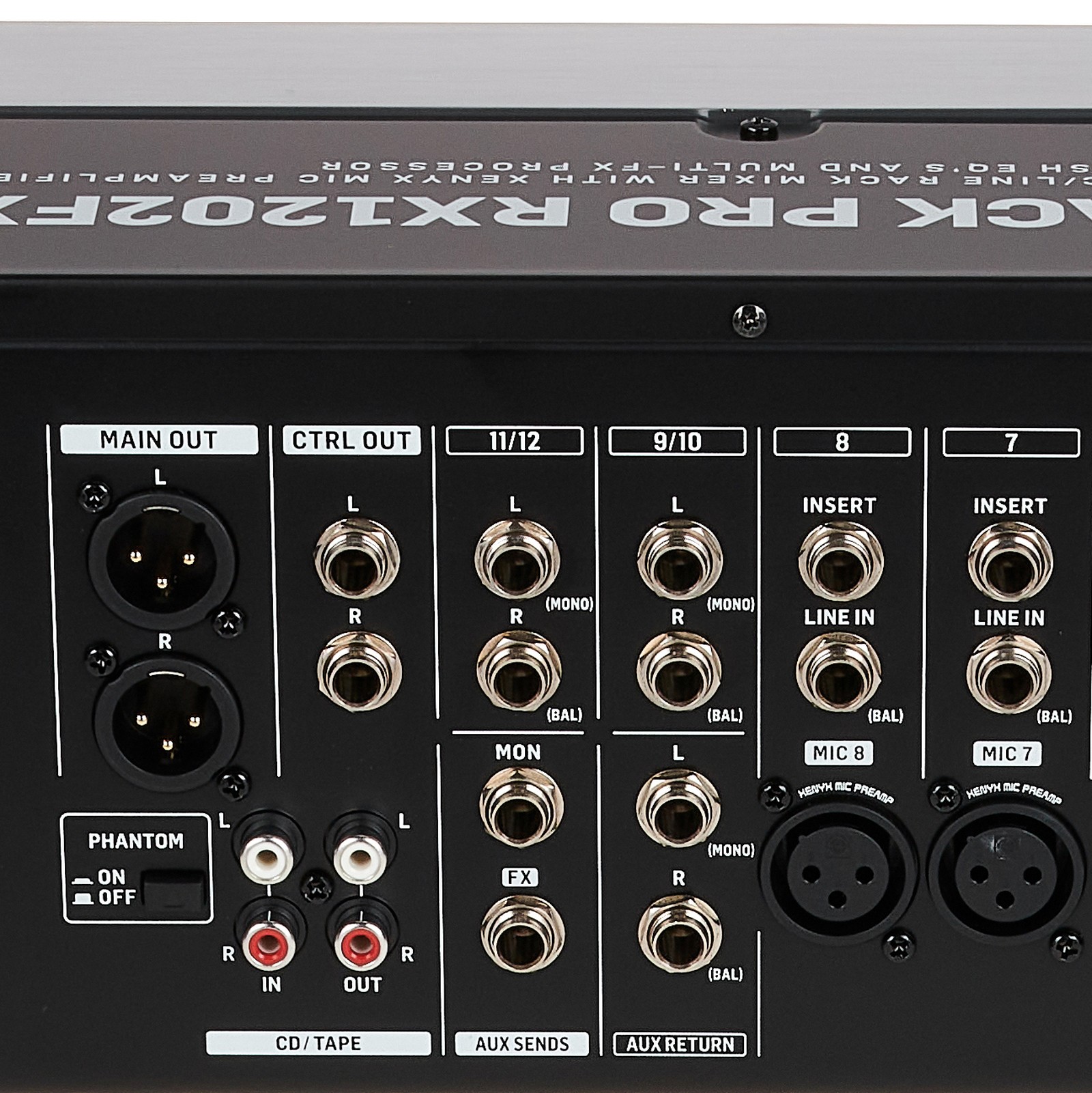 Detalle del Behringer RX1202FX V2 Mezclador en rack de 12 canales