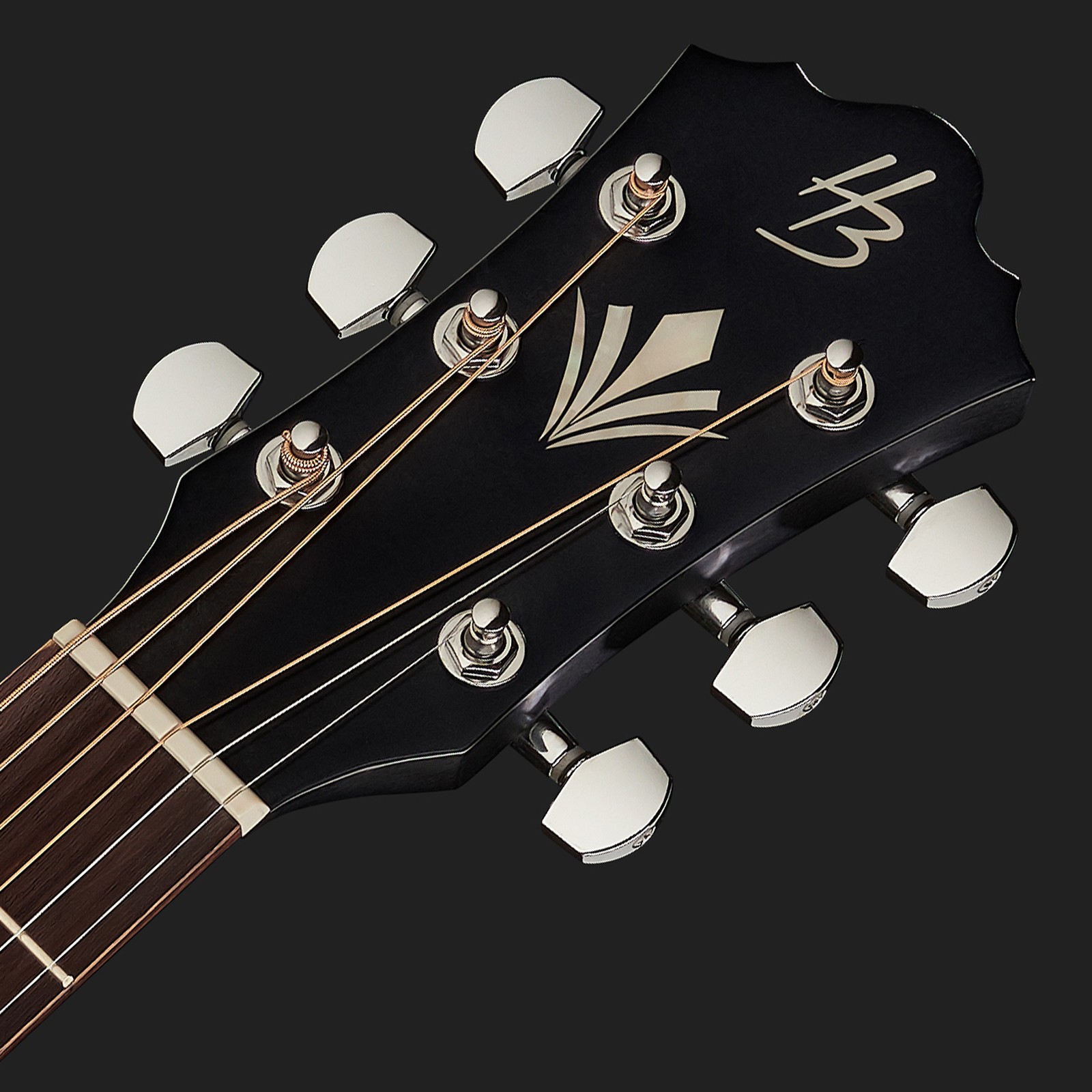 Schwarze Kompfplatte der Westerngitarre Harley Benton HB Custom Line CLD-10SCE BKS