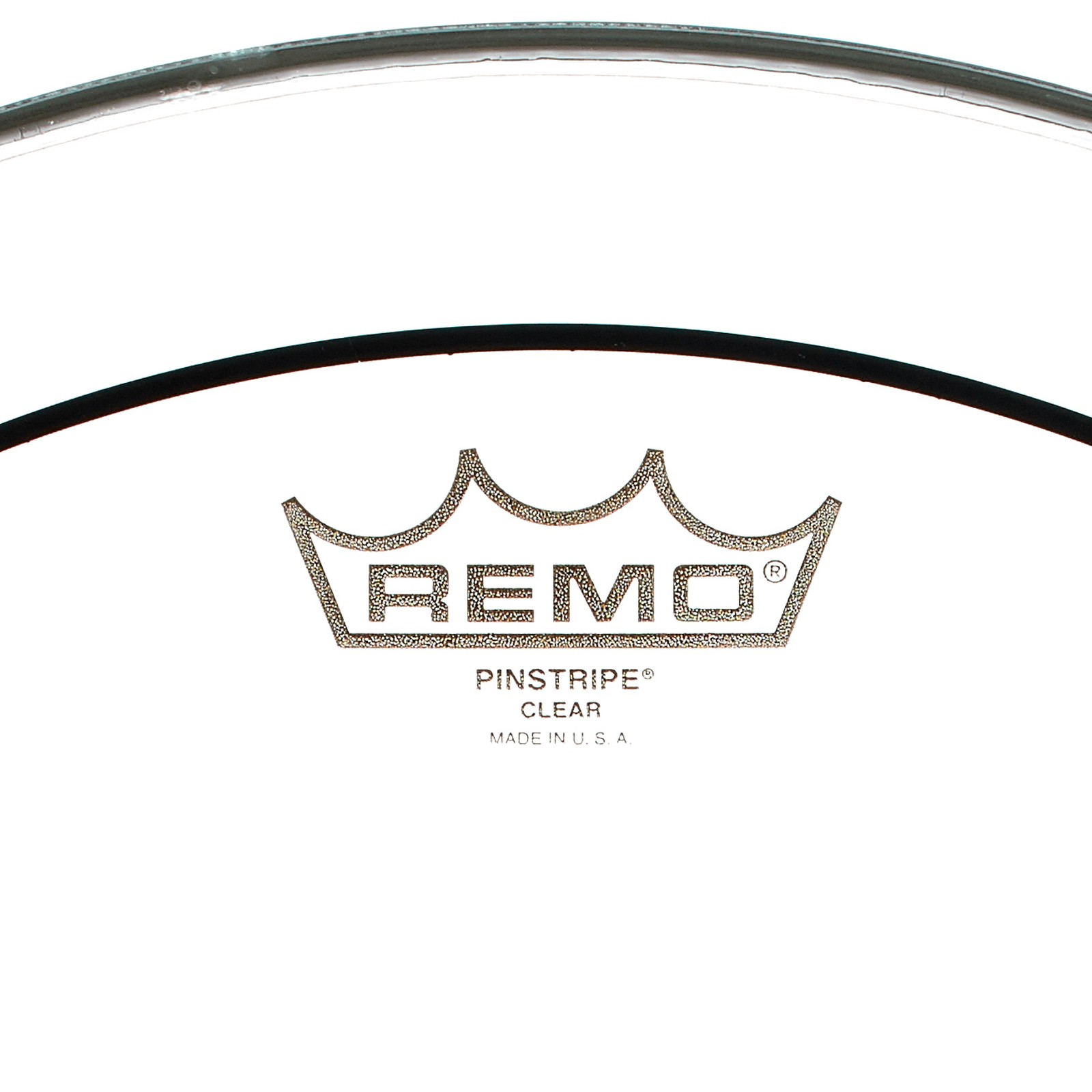 Herstellerlogo auf dem Remo Pin Stripe Clear 16" Fell